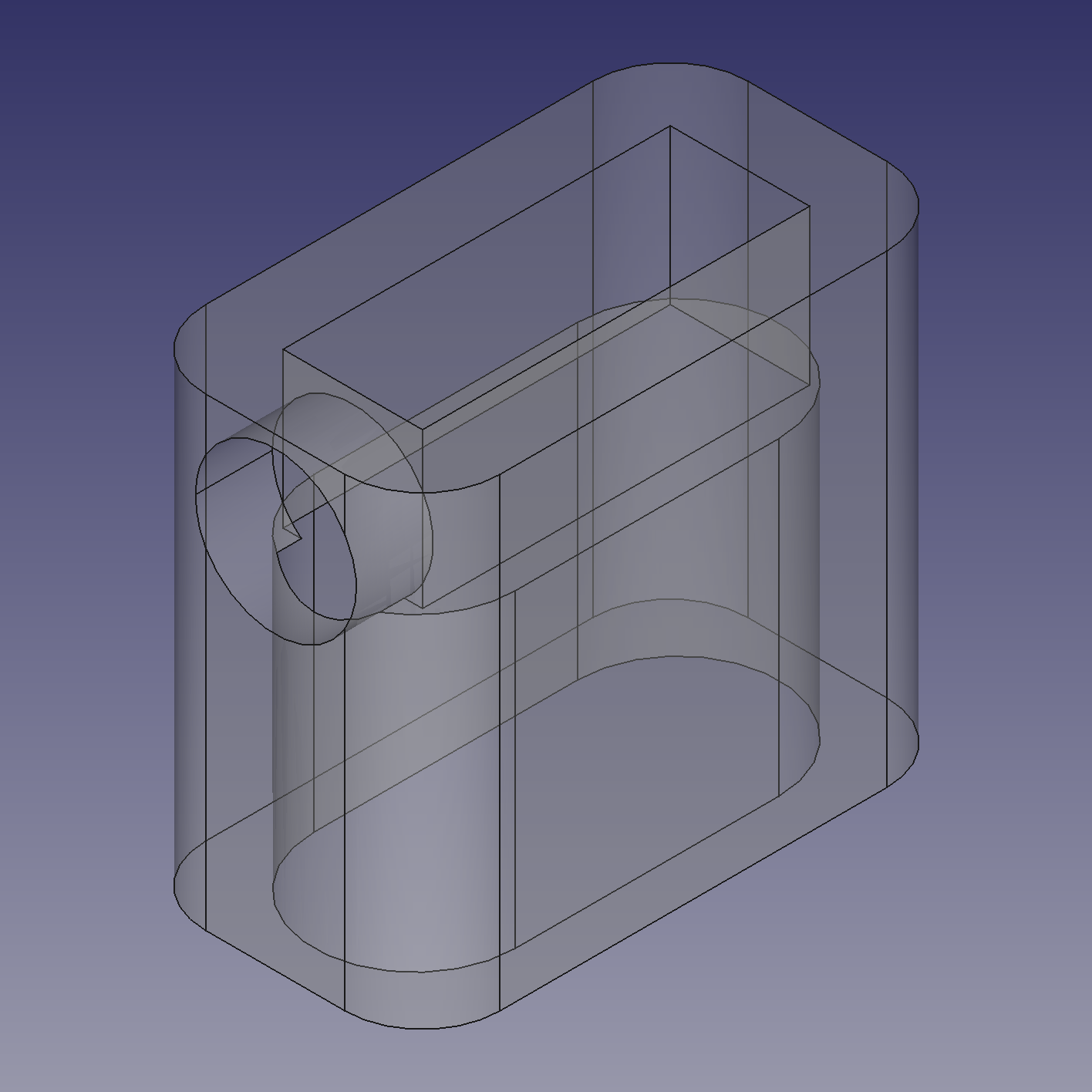 CAD Drawing of a Rectangular LED Photoresistor Shroud